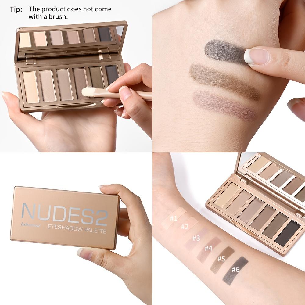 Paleta de Sombras de Ojos Nude con Acabado Mate de 6 Colores, Altamente Pigmentada, Larga Duración, Maquillaje Natural para el Día a Smokey Eye