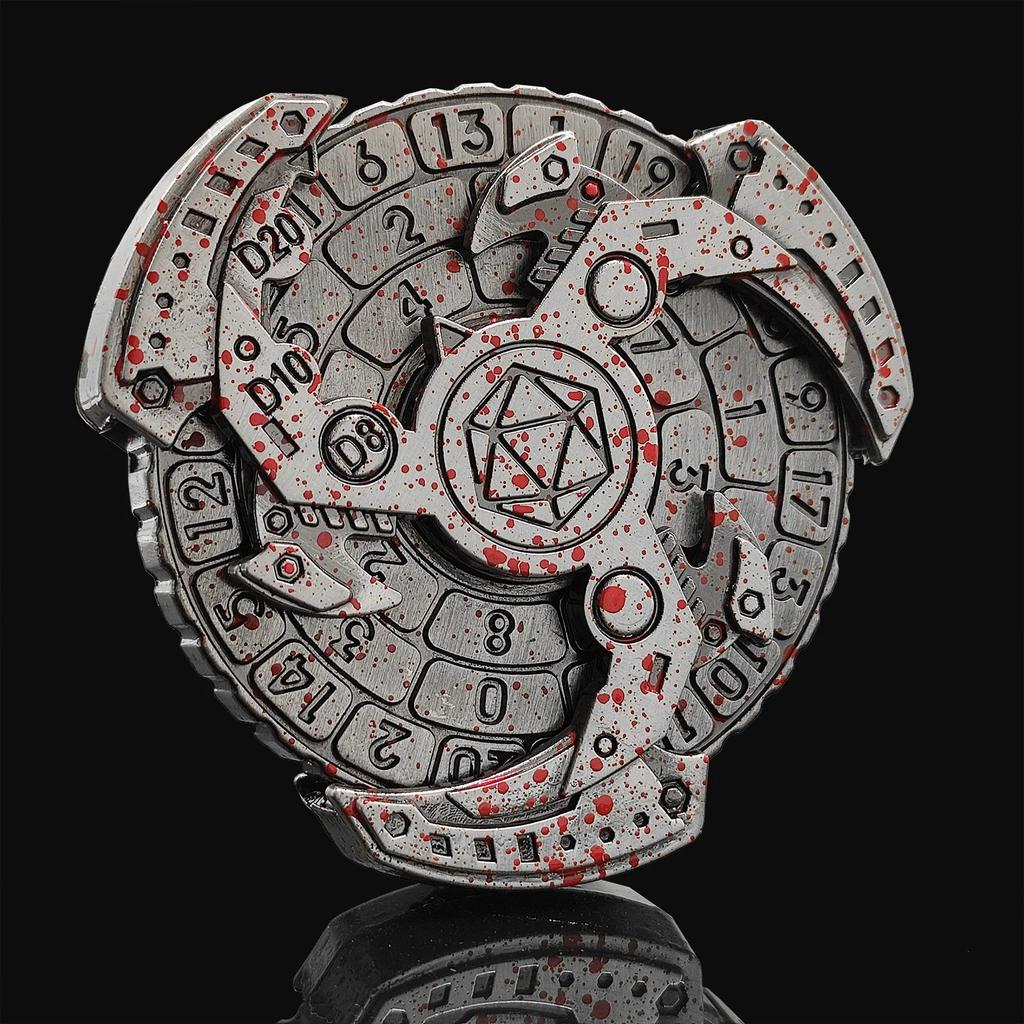Metall COC Laufende Würfel 7-in-1 Fingerspitzenkreisel Drehteller Polyeder Metallwürfel DND Dungeons & Dragons