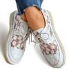 Damen-Sneaker mit Blumenstickerei, Mesh-Sneaker für Damen, zum Hineinschlüpfen, lässig, bequem, mit Absatz, für Damen