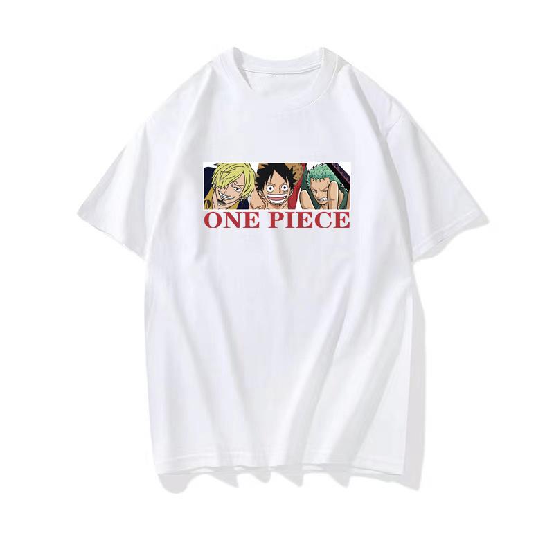 Japanese Anime One Piece Cotton TShirt Luffy Zoro Nami Graphic Summer Short Sleeve Unisex