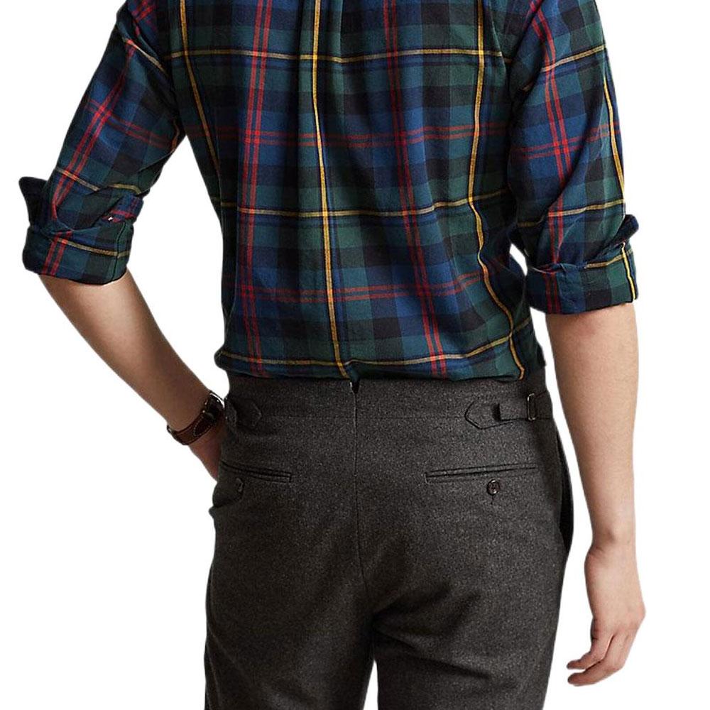 Polo Ralph Lauren FW22 Logo Plaid Print Long Sleeve Shirt Men shirts Navy 710885077-003