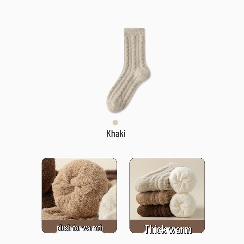 Australian Women's Mid-Calf Velvet Socks: Fleece-Lined, Thick Imitation Cashmere, Cozy Winter Sleepwear.