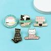 Cartoon Black & White Cat Badge: Cute Quote Brooch, Decorative Lapel Pin for Clothing Accessories