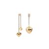Exquisite and high-end~ Super flash zircon asymmetric love metal earrings, French high-end design niche temperament