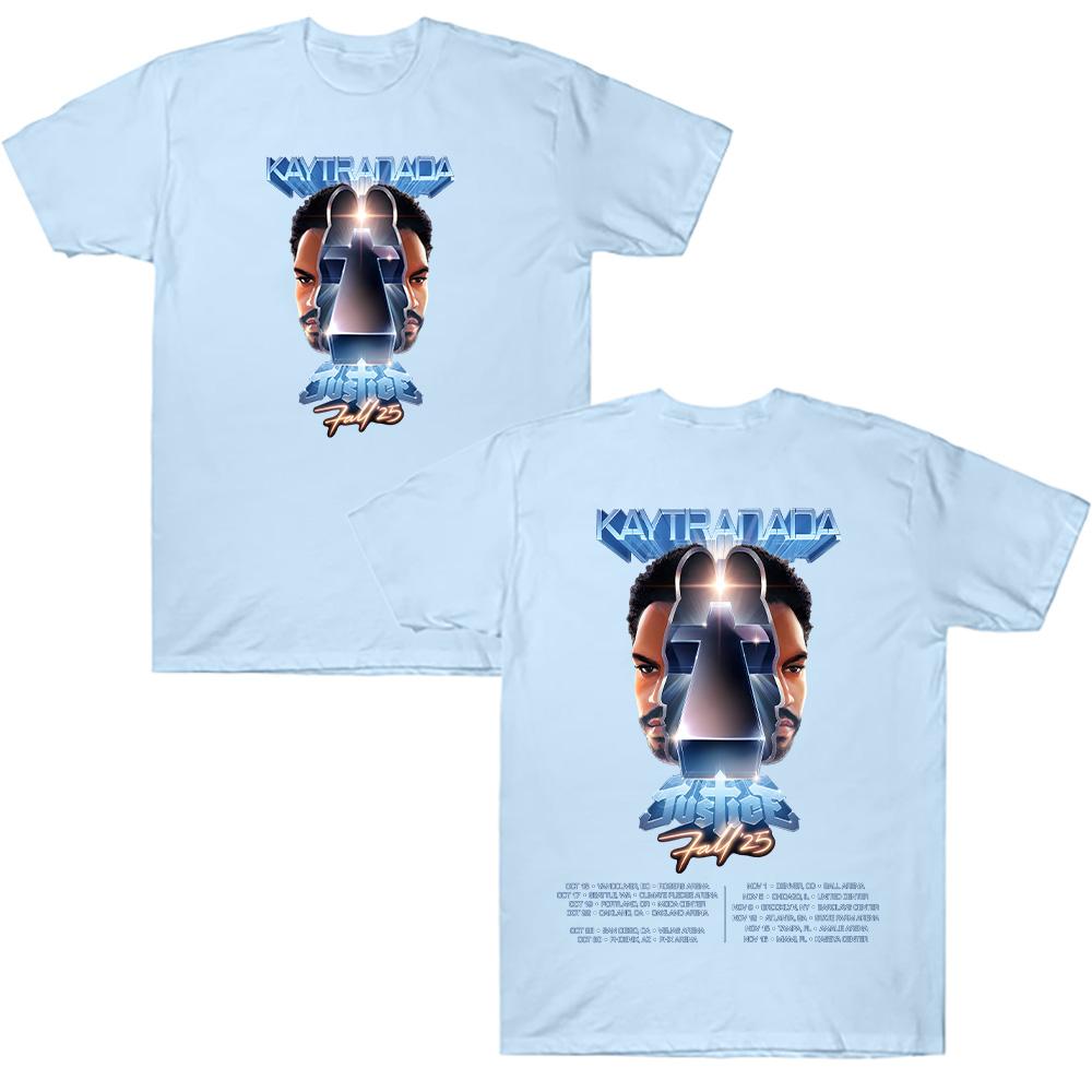 Summer New Justice Band T Shirt Kaytranada Justice Tour 2025 Short Sleeve T-shirt Top High Quality Cotton Clothing Women Men Tee