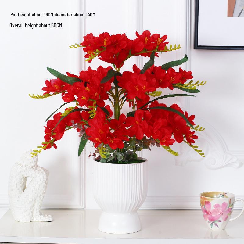 Artificial Phalaenopsis Flower Set: Indoor TV Cabinet Decor