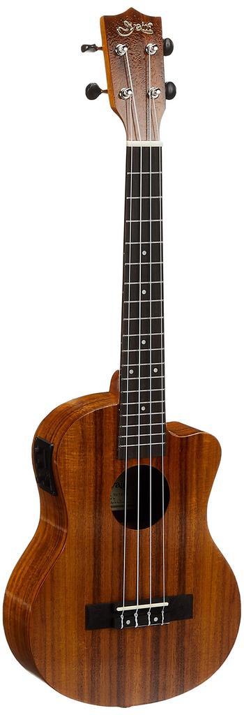 S.Yairi YU-T-01KE Electric Ukulele with Preamp, Tenor Size, Koa Wood, Geared Tuners, and Gig Bag Included