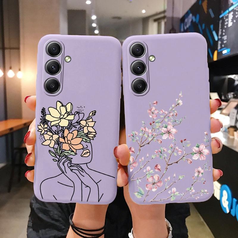 Flower Girls Soft Silicon Case For Xiaomi Redmi Note 13 Pro 13C 14 Samsung A35 A55 M35 S24 Huawei Honor 200 iPhone Camera Protective Shockproof Cover