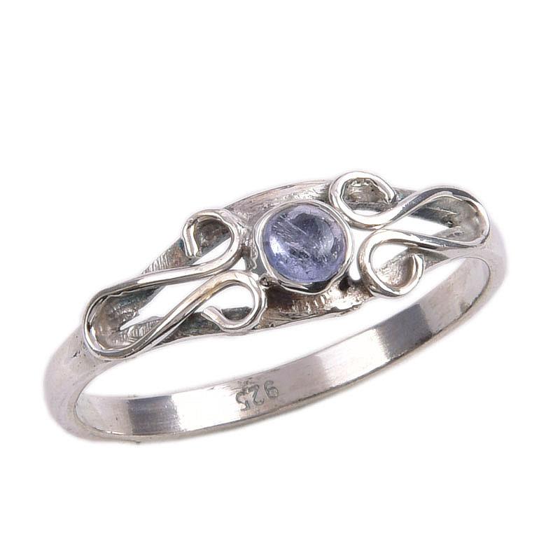Natural Tanzanite Gemstone 925 Solid Sterling Silver Jewelry Ring Size 8 N5b68