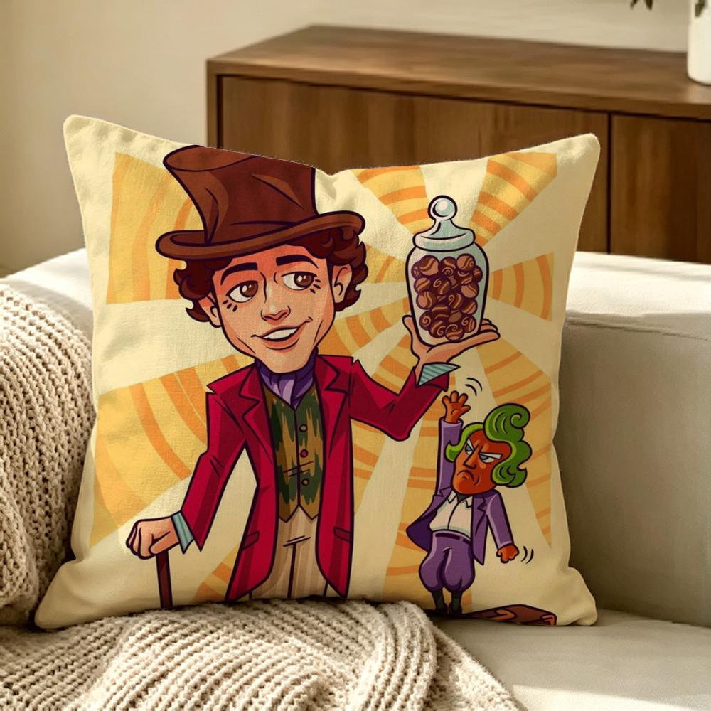 Tvshow Wonkas Cushion Cover Pillow Cover Nordic Minimalist Throw Doublesided Print Cushion Case For Sofa Bedroom Decor