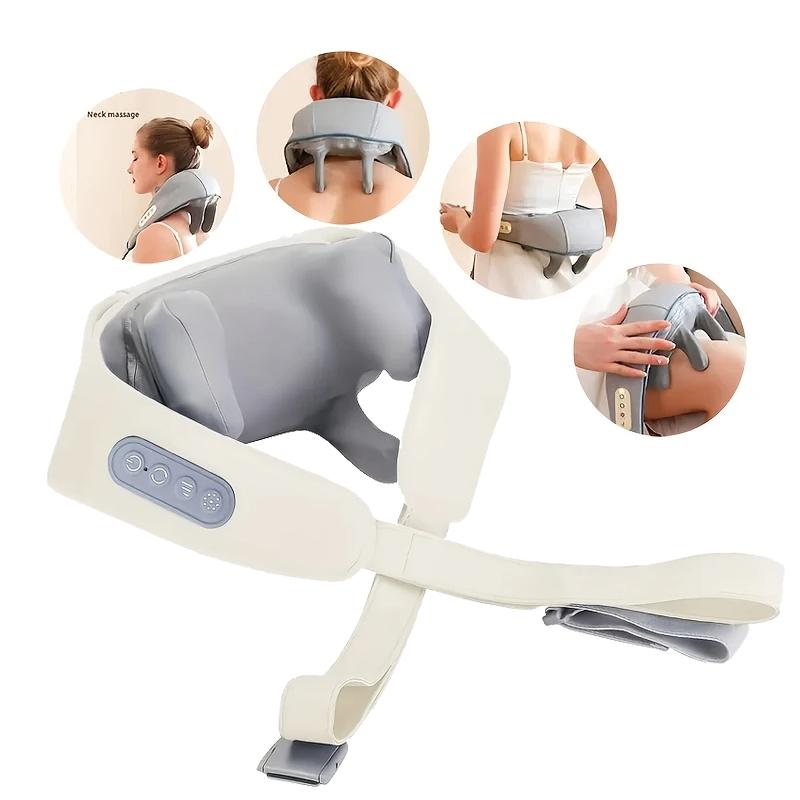 Wireless Portable Neck And Shoulder Massager With Heating Function 5D Kneading USB Rechargeable - Perfect Gift For Parents