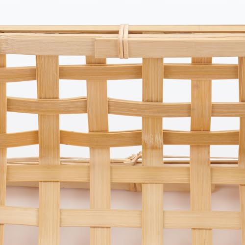 MUJI Bamboo Woven Basket, Natural, Approx. 21cm W X 30cm D X 12cm H, MDC77A2S