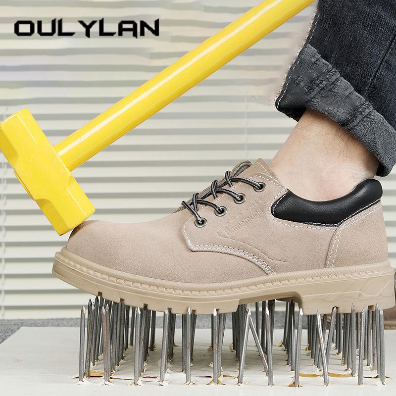 Oulylan Male Breathable Safety Boots Anti Puncture Work Sneaker Anti-slip Protective Footwear Comfort Wear Resistant Labor Shoes