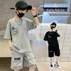 Girls' Mid-Length Summer Dress: Trendy Loose Fit Top and T-Shirt Skirt Combo for Kids