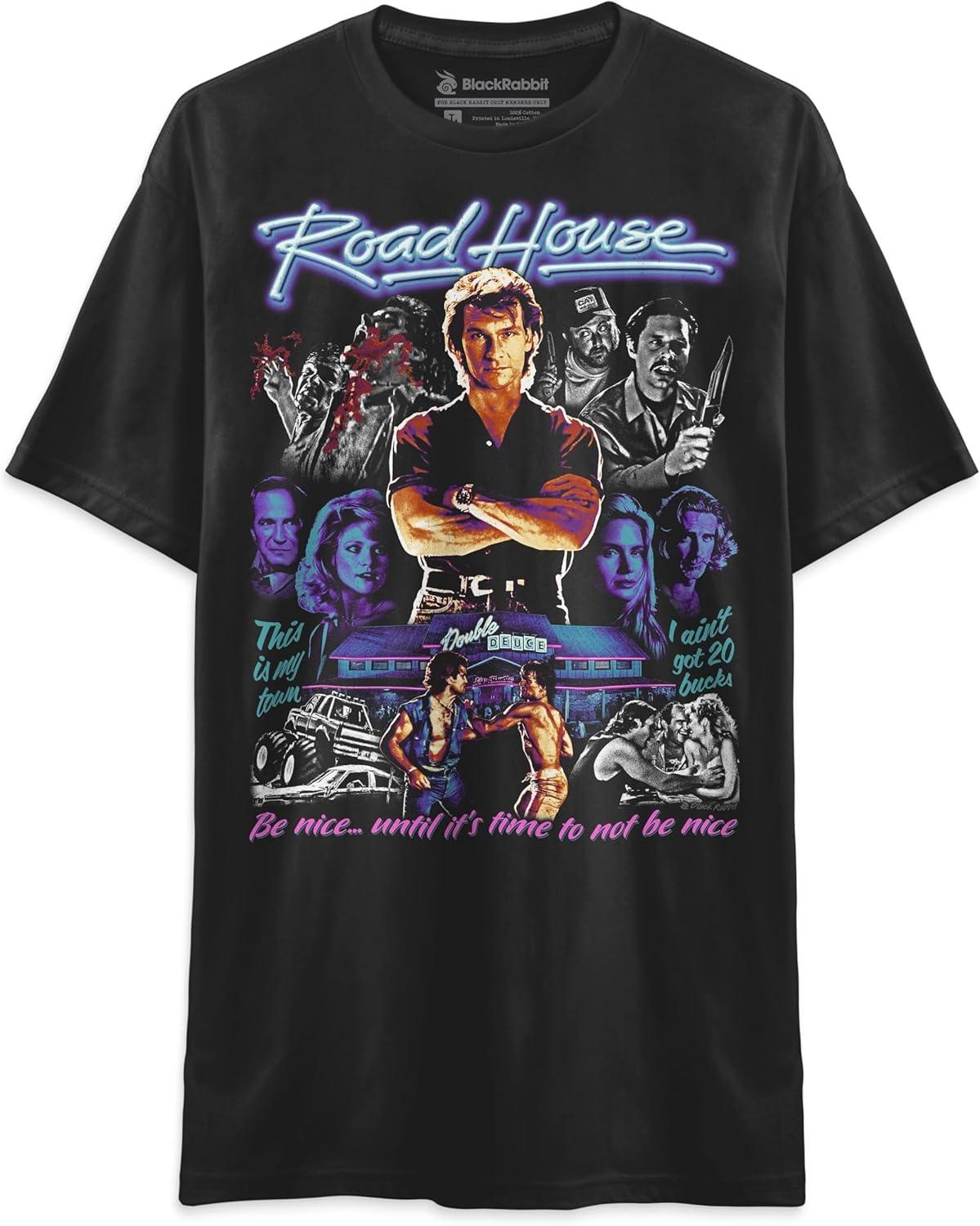 Road House Patrick Swayze Roadhouse 80s Movie Retro Vintage Unisex Classic T-Shirt S чёрный