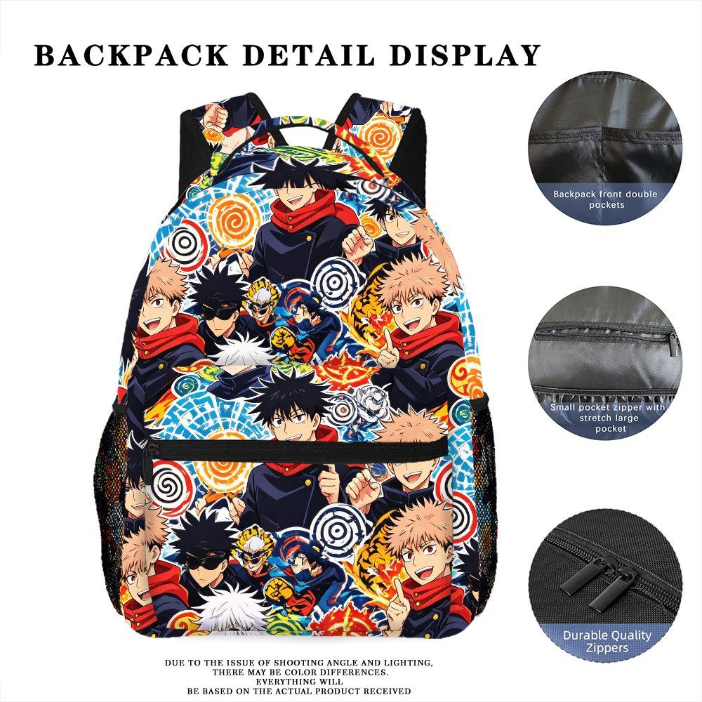 Jujutsu Kaisen Anime Backpack Yuji Megumi Gojo Print School Bag Large Capacity Casual Travel Rucksack Mochilas