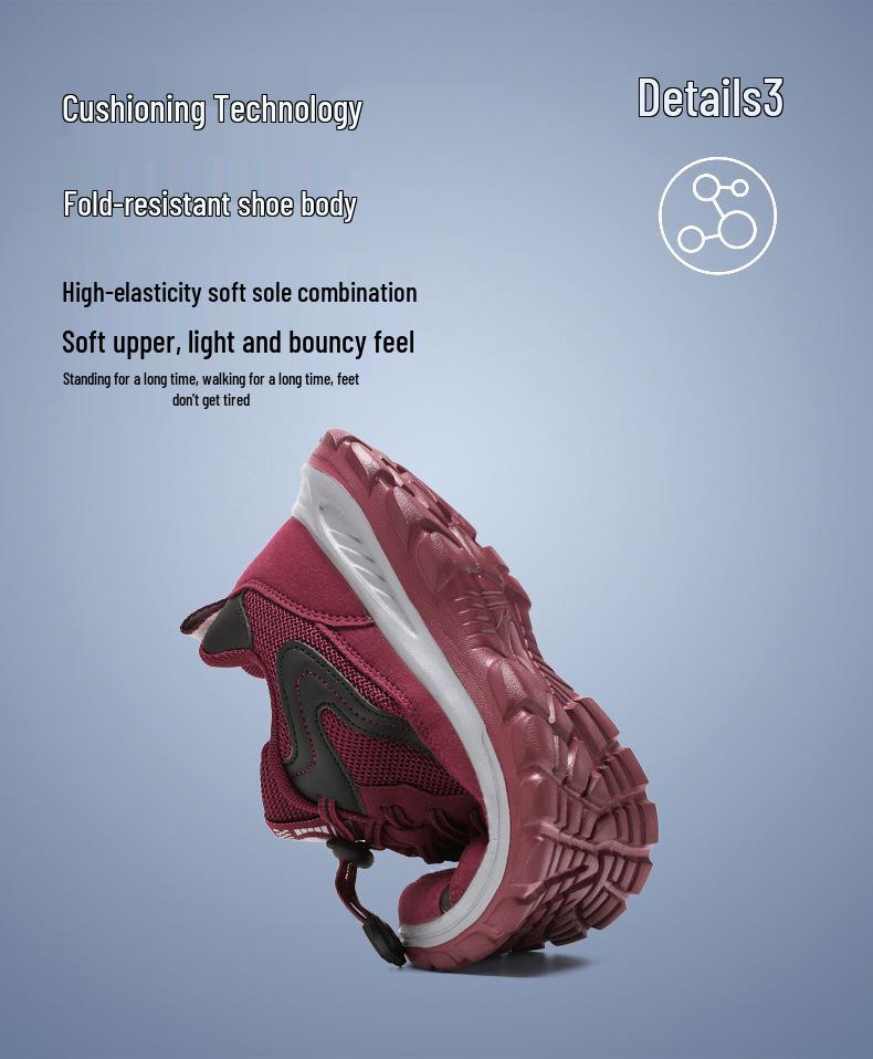 Sapatos de Caminhada Confortáveis de Sola Macia para Senhoras - Tamanhos Grandes para Casais de Meia-Idade e Idosos