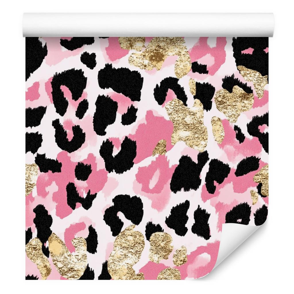 Pink glitter leather wallpaper powder pink, black and white 50x1000