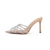 Beautiful outside sandals banquet stiletto high heels women's summer wear foreign transparent slippers 2025 pointed