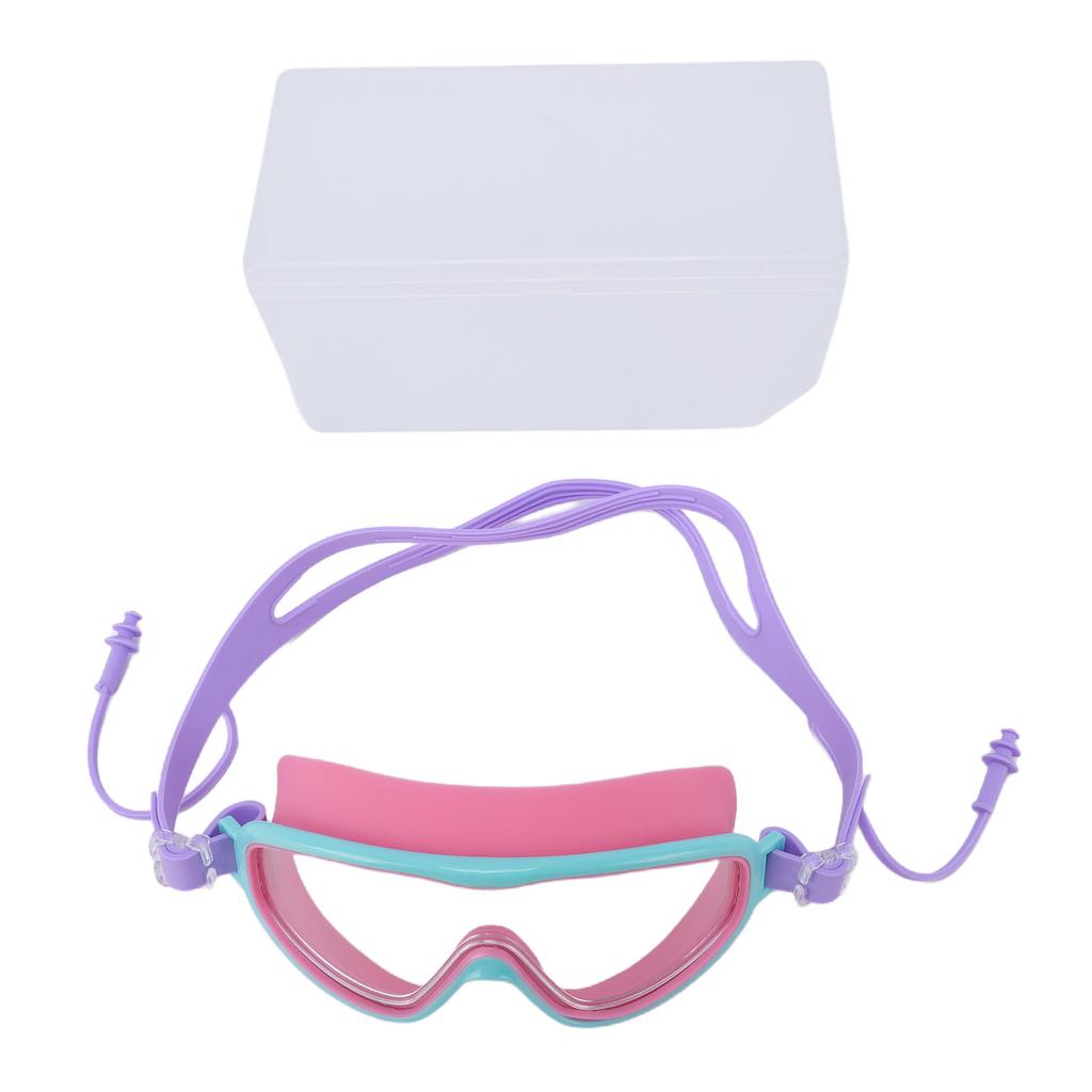 Kids Swimming Goggles Anti Fog Water Proof Wide View Swim Glasses for Children Purple Pink