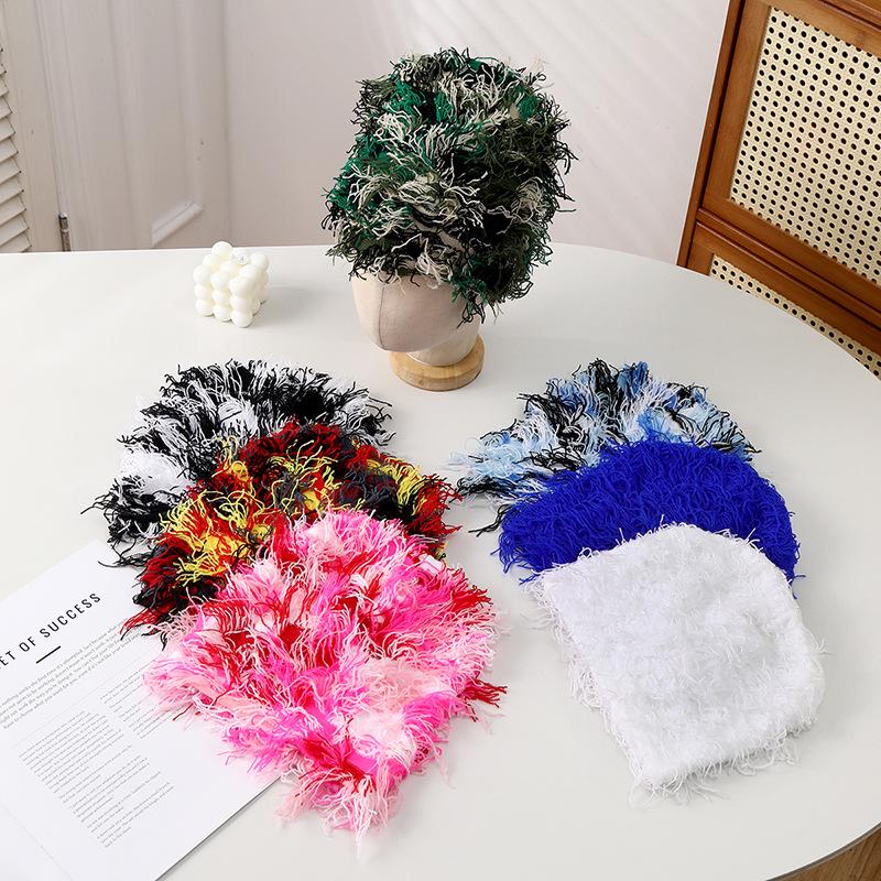 Women's Camouflage Knit Balaclava Hat - Spring/Autumn, Wool, Warm, Hip Hop Style for Couples