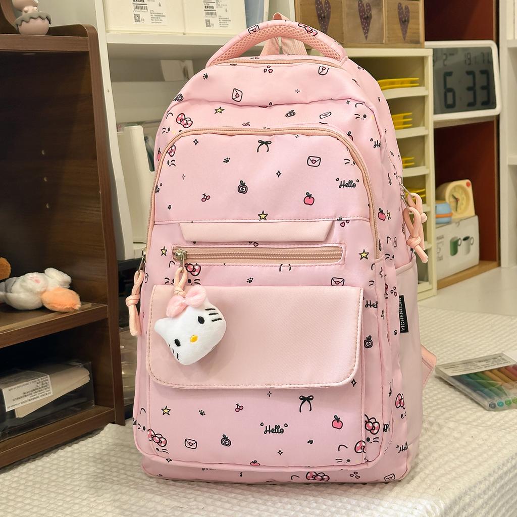 Schoolbag Junior High School High School Student Schoolbag Female Cute Bow Kitten Backpack College Style Cartoon Small Fresh Backpack