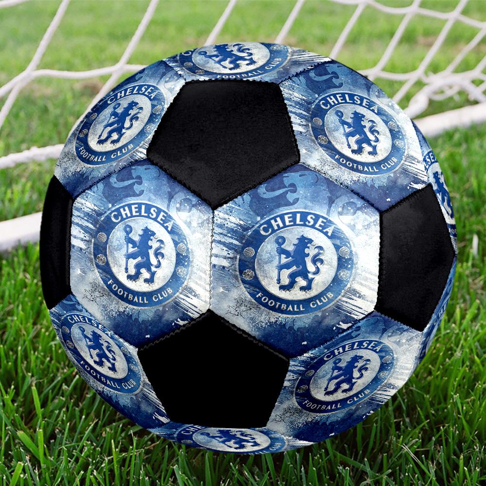 Pallone da Calcio Indoor Chelsea FC Colorato Per Tutte le Età Misura 5 Cucito a Macchina PVC Pronto per la Competizione Resistente Alto Rimbalzo