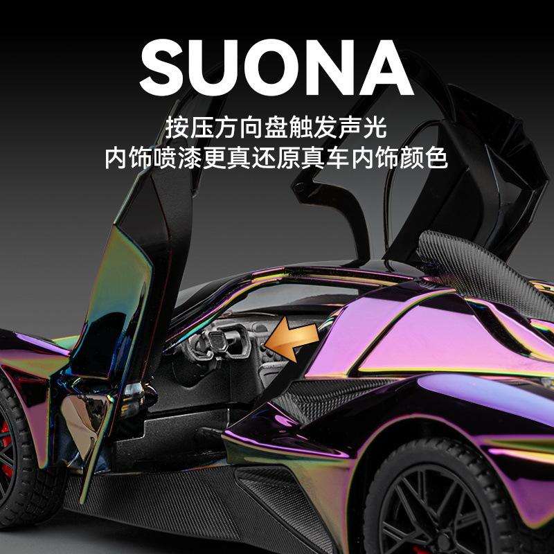 1:24 EVO Supercar Aliaj Galvanizat Turnat sub Presiune Model Mașinuță Jucărie Sunet și Lumină Jucărie pentru Copii Colecționabile Cadouri de Ziua de Naștere