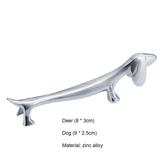 Chopsticks Rest Eye-catching Resuable Zinc Alloy Cute Dog Deer Shaped Chopsticks Rest for Kitchen
