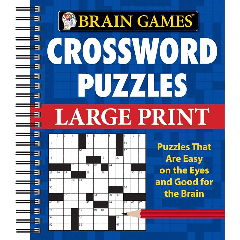 Brain Games Crossword Puzzles Large Print (Blue) (Brain Games Large Print)