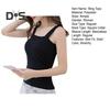 Women Tank Tops Suspender Style Square Collar Sleeveless Vest Solid Color Slim Fit Camisole Summer Bottoming Tops