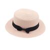 Women's British-Style Summer Hat Simple Small-Brimmed Straw Hat Korean-Style Bow-Knot Flat-Top Sun Hat Popular Women's Straw Hat