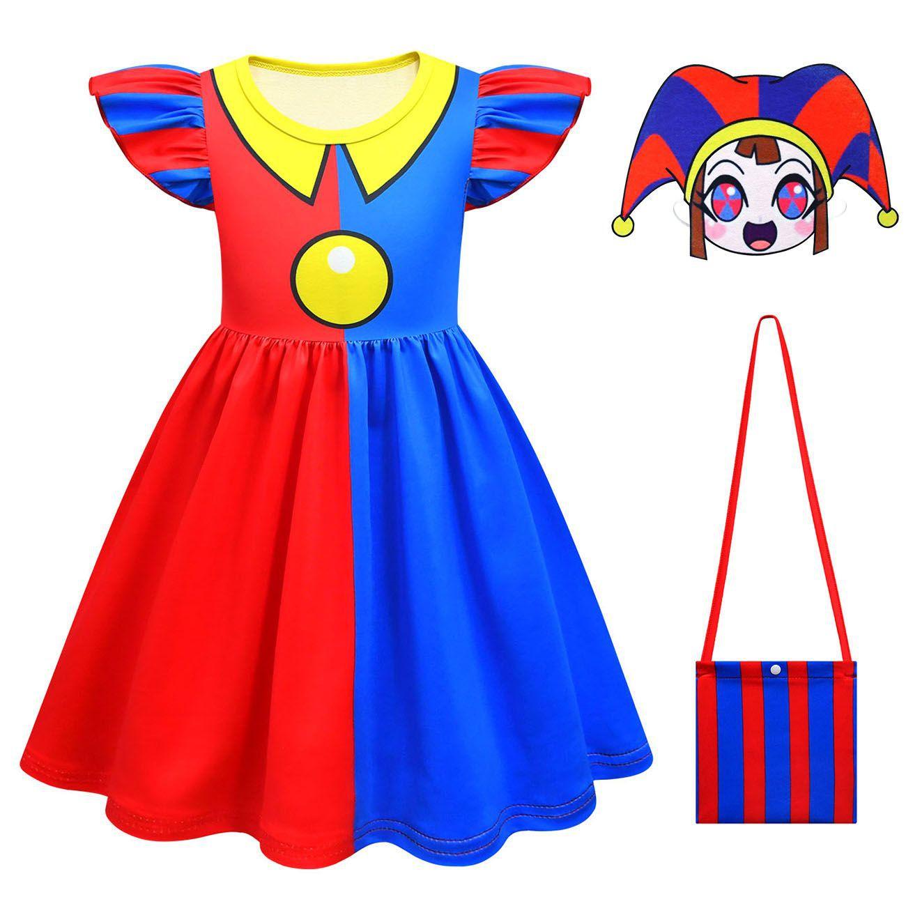 Het Verbazingwekkende Digitale Circus Pomni Kinder Cosplay Kostuum Meisjes Prinsessen Jurken Kinderen Halloween Cartoon Zomer Meisjes Jurk 140 blue