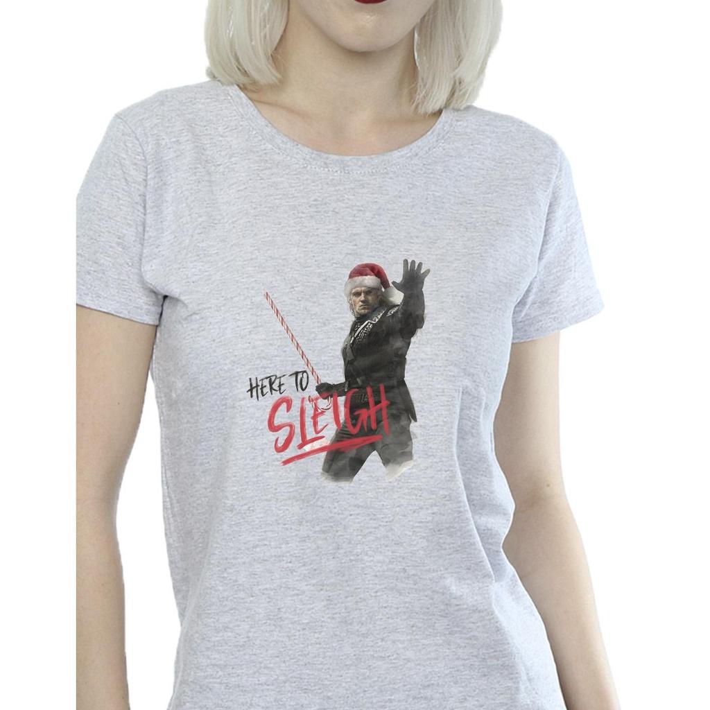 Netflix Womens/Ladies The Witcher Here To Sleigh Cotton T-Shirt
