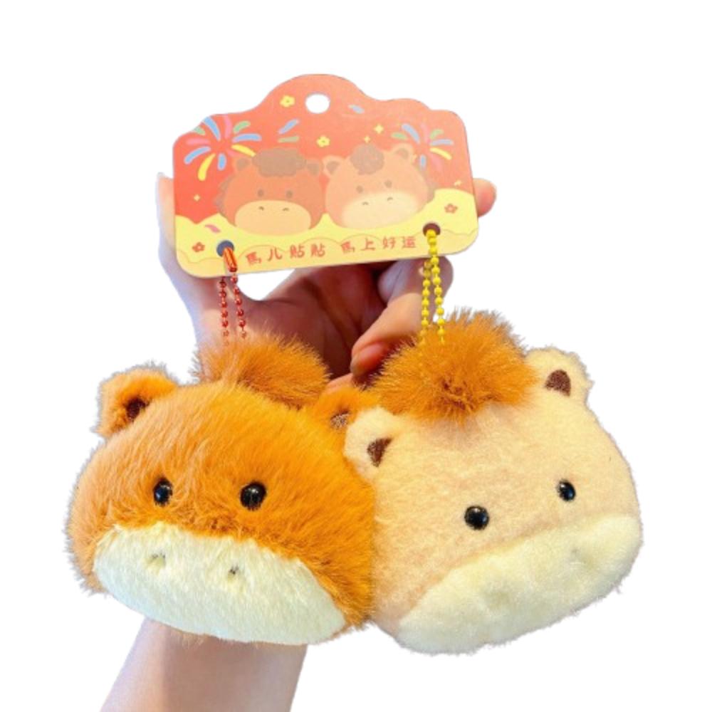 

1 pair Cute Plush Horse Keychain Mascot Dolls Zodiac Pony Figurine Birthday Gift Style A