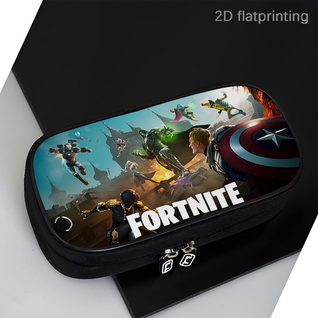 Fortnite Cartoon Multi-Function Pencil Case - Zipper Design, Large Capacity Storage, Multi-Compartment Organizer, Learning Gifts