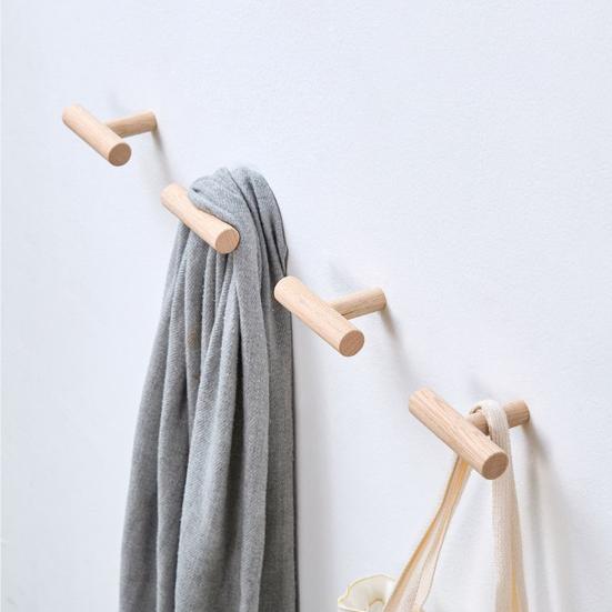 Decorative Wooden Practical Wall-mounted Wall Hook Hanger Storage Rack Wood Hook
