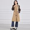 Spring Contrasting Splicing Commuter Long Women's Temperament Coat