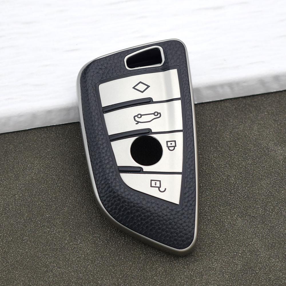 Premium Tpu Leather Key Fob Cover For Bmw 3 Series 5 Series X5 X3 X1 X6 X7 1 6 7 Series G20 G30 G01 F48 F15 F16 G02 G11 Keychain