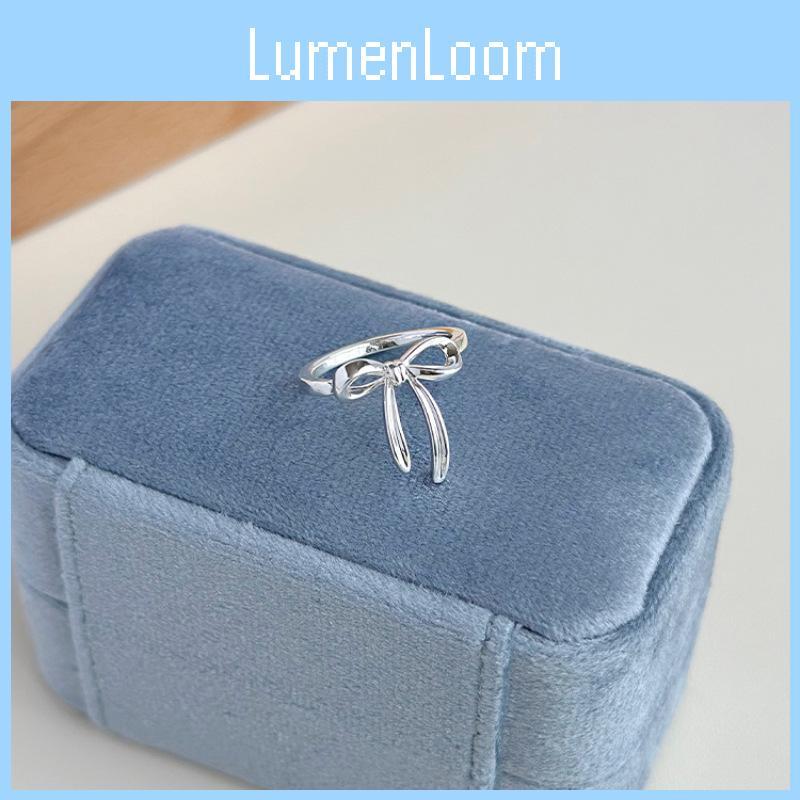 Unique Korean Style Silver Bow Ring For Women Adjustable And Chic 2024 Summer Fashion