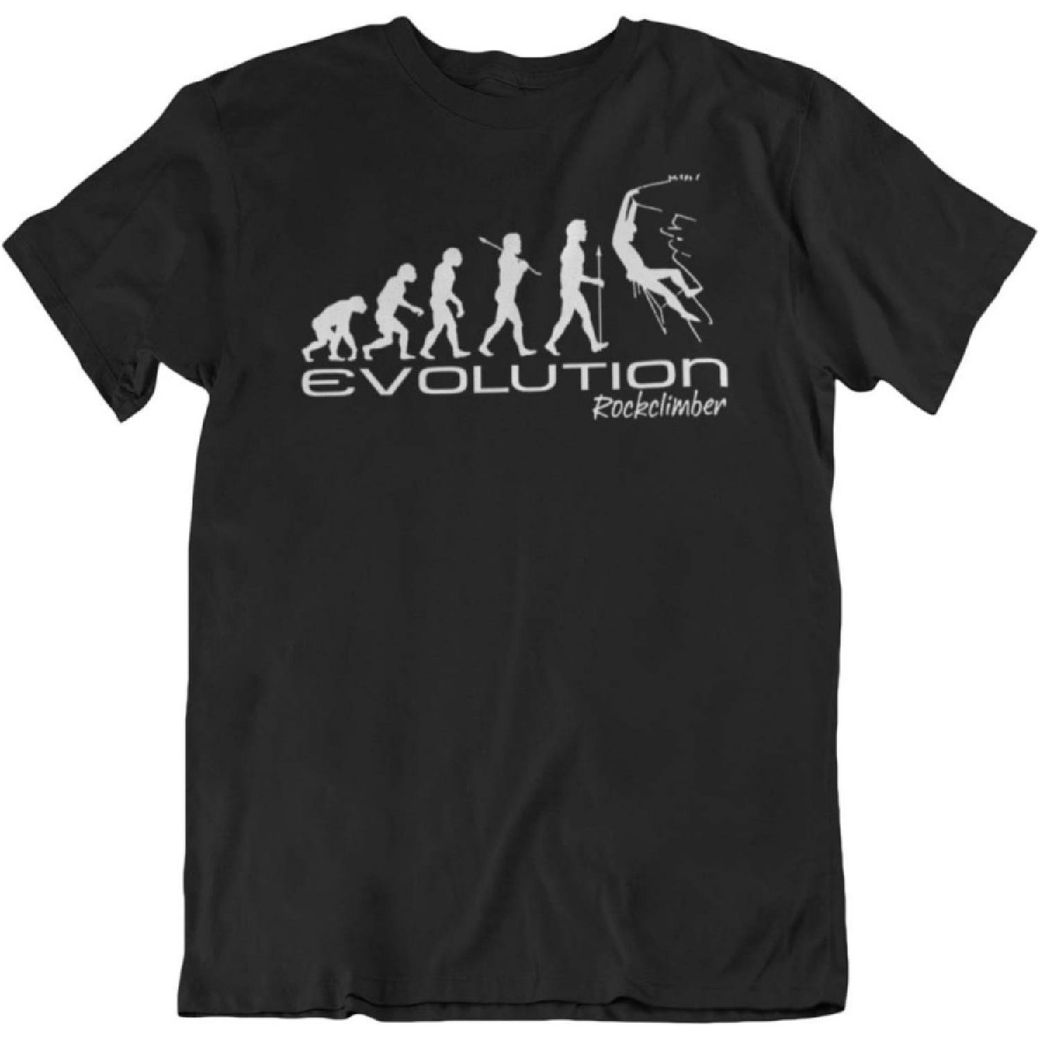 Evolution of A Rockclimber - Mens Rockclimbing Hobbie Novelty Organic Cotton T-Shirt S
