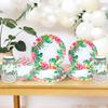 Hawaiian Leaves Flower Disposable Tableware Summer Theme Birthday Party Decor Paper Cup Napkin Tropical Hawaii Party Supplies