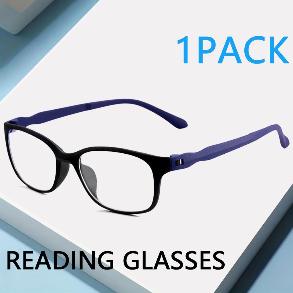 1PC Reading Glasses Strengths Full Rim PC Frame with Anti-Glare Lenses Lightweight Unisex Design for Men and Women