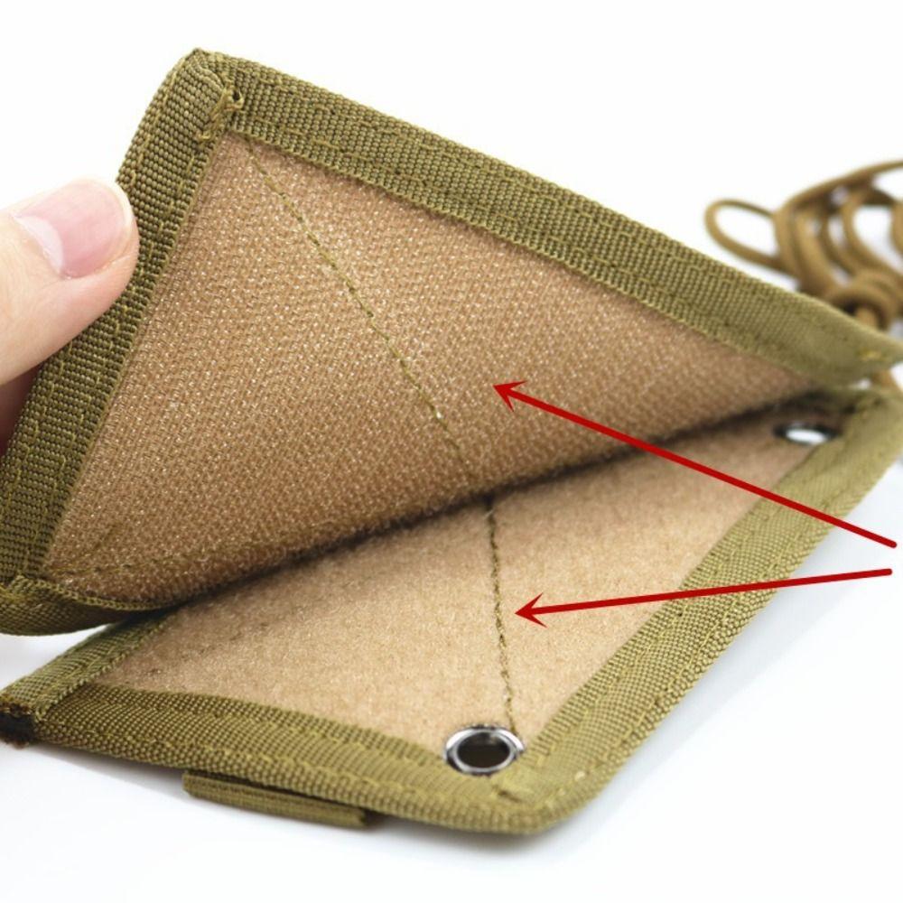 New Nylon Lanyard Card Holder With Pen Slot Water Resistant Hook Loop Patch Holder Portable Outdoor Travel Pouch Travel Use