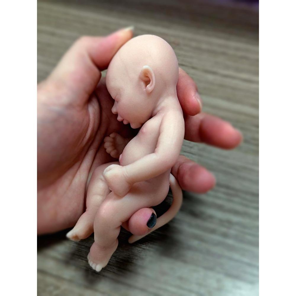 5" Mini Realistic Life Reborn Elf Doll,Lifelike Mini Reborn Doll Surprise Children Anti-Stress Relief with Feeding Accessories