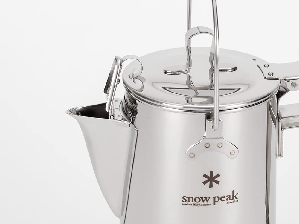 Snow Peak CS-270R Classic Kettle 1.8L Stainless Steel Campfire Direct Flame Boiling Water