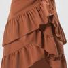 Irregular Ruffles Tiered Skirt Sweet Spicy Wind Layered Ruffle Edge Tied Skirt for Summer Holiday Sexy Elegant Women Beach Dress
