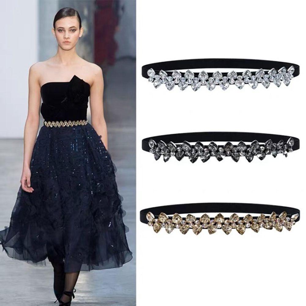 Rhinestone All-match Elastic Cummerbunds Waist Corset Belts Women Waist Belt Crystal Elastic Belt