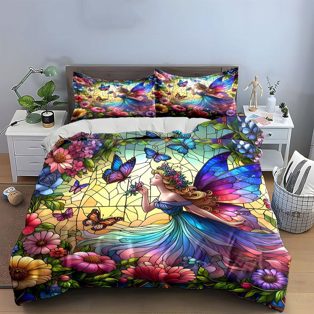 Colorful Fairy Garden Decoration Set Exquisite Three-Piece Bedding Set Gift For Kids And Adults