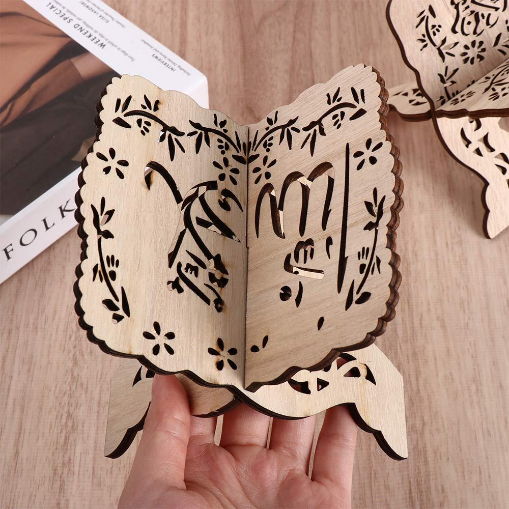 Wooden 1Pcs Ramadan Eid Al-Fitr Bible Book Shelf Home Decoration Book Stand Display Stand